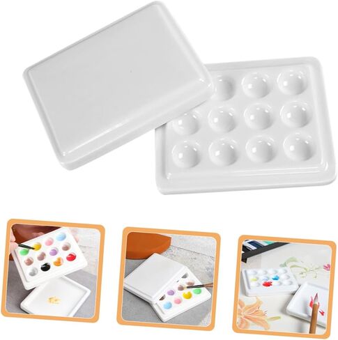 لوحة ألوان مائية 12 لونًا من البلاستيك علبة علبة حاوية طلاء مقاومة للغبار للفنانين والمبتدئين للألوان المائية والزيت in Kuwait