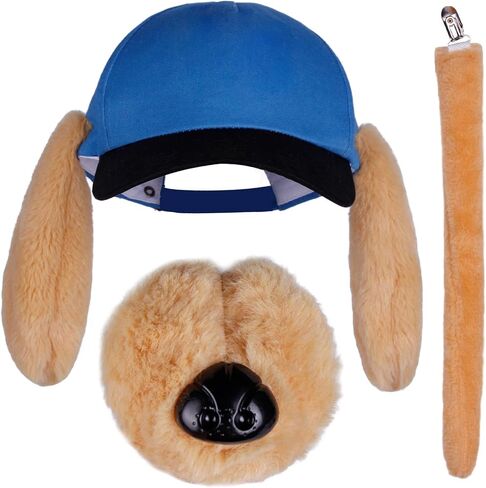 Dog Hero Hat Costume Kit, Include Dog Ears Cap, Dog Nose for Kids Men Women Halloween Cosplay Back to School Dress Up Blue in Kuwait