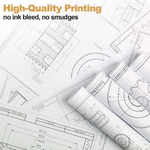 Wide Format Paper 24" x 150' CAD Rolls, Plotter Paper on 2" Core for CAD Drawings, 1 Roll Engineering Plans, GIS Maps & Architectural Designs in Saudi Arabia