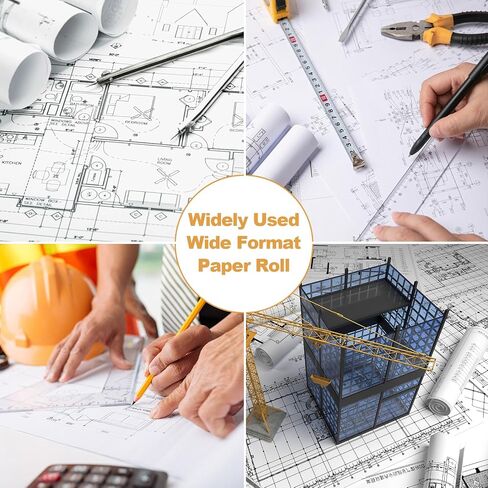 Wide Format Paper 24" x 150' CAD Rolls, Plotter Paper on 2" Core for CAD Drawings, 1 Roll Engineering Plans, GIS Maps & Architectural Designs in Saudi Arabia