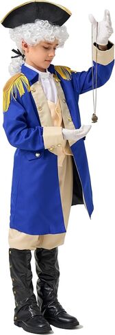 زي Akokvlar George Washington for Kids Hamilton American Boys Coysume with شعر مستعار in Kuwait