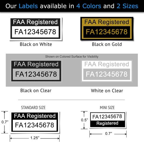 FAA Drone Labels (2 Sets of 3) for Mavic 3 + FAA UAS Registration ID Card for Part 107 Pilots + Lanyard and ID Card Holder + Optional Battery Labels in Saudi Arabia