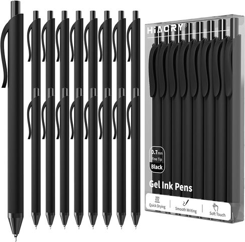 8 Pack Black Gel Pens (0.7mm Fine Point) – Smooth Quick-Drying Ink, Retractable Gel Pen for Writing, Journaling, Note-Taking – Office, School, Home & Work Supplies (8Pcs-Black Ink in Saudi Arabia