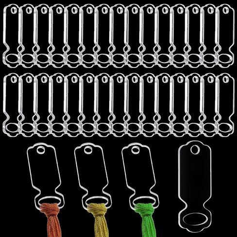 PH PandaHall 50pcs Acrylic Clear Thread Drops, Rectangle Cross Stitch Thread Organizers Embroidery Floss Drop Organizer Thread Bobbins Bulk for DIY Craft Sewing Thread Storage, 2.17x0.78 Inch in Saudi Arabia