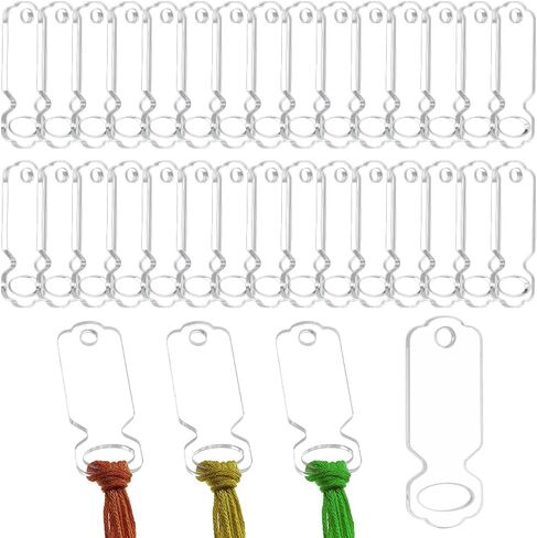 PH PandaHall 50pcs Acrylic Clear Thread Drops, Rectangle Cross Stitch Thread Organizers Embroidery Floss Drop Organizer Thread Bobbins Bulk for DIY Craft Sewing Thread Storage, 2.17x0.78 Inch in Saudi Arabia