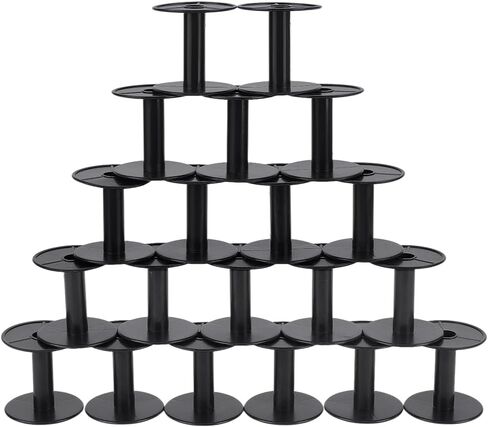 PH PandaHall 20 Packs Small Empty Spools Black Plastic Spools Wire Weaving Bobbins Ribbon Chain Tape Spools Craft Thread Spools for Embroidery Thread Yarn String Wire Bobbin Cord, 2.2X 2.4 inch in Saudi Arabia