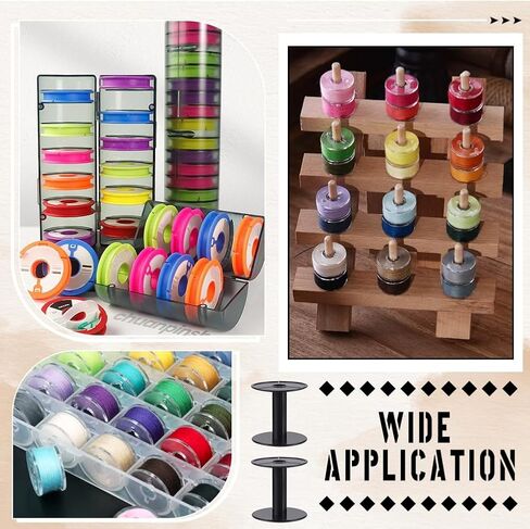 PH PandaHall 20 Packs Small Empty Spools Black Plastic Spools Wire Weaving Bobbins Ribbon Chain Tape Spools Craft Thread Spools for Embroidery Thread Yarn String Wire Bobbin Cord, 2.2X 2.4 inch in Saudi Arabia