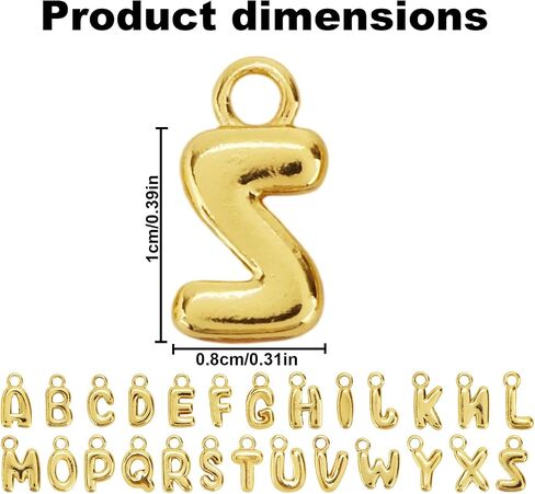 26pcs سحر رسائل ذهبية ، A-Z Glitter Bubble Alphabet Charms المعلقات الأولية المعلقة للمجوهرات صنع أساور النساء أقراط الأقراط DIY in Saudi Arabia