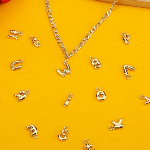 26pcs سحر رسائل ذهبية ، A-Z Glitter Bubble Alphabet Charms المعلقات الأولية المعلقة للمجوهرات صنع أساور النساء أقراط الأقراط DIY in Saudi Arabia