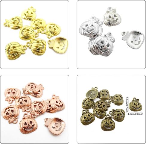 HONBAY 50PCS سحر سحر السقوط عتيقة قلادة الخريف قلادة القرع شكر الشكر سحر حبة الهالوين لأساور الأقراط القلادات مفاتيح: مصنوعة المجوهرات - 5 ألوان in Kuwait