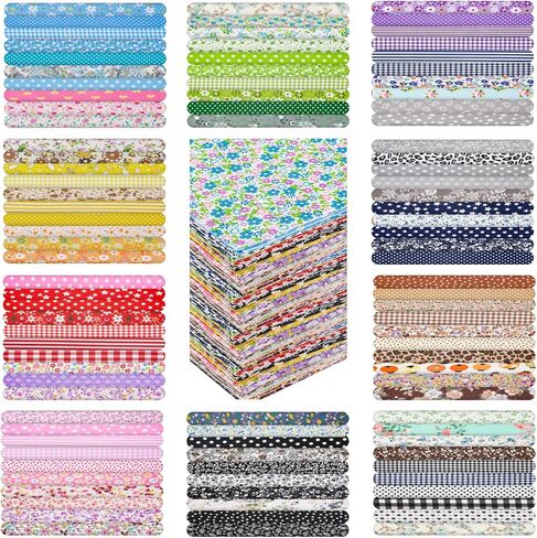 100pcs المربعات النسيج القطن - حزم القماش 9.8 "× 9.8" للخياطة والحرف اليدوية ، وميصلات القطن بنسبة 100 ٪ لمشاريع DIY ، وألوان متعددة in Kuwait