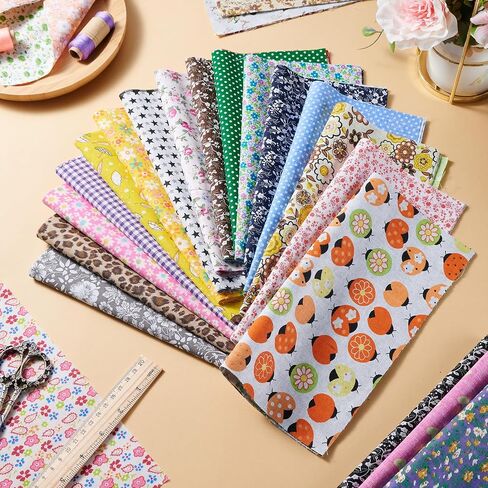 100pcs المربعات النسيج القطن - حزم القماش 9.8 "× 9.8" للخياطة والحرف اليدوية ، وميصلات القطن بنسبة 100 ٪ لمشاريع DIY ، وألوان متعددة in Kuwait