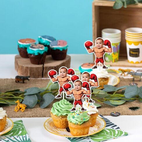 50pcScustom Face Cupcake Topcake Cutout | 2.5 "دش الطفل ديكور حفلة عيد ميلاد شخصية متعة الوجه صورة الحلوى القابلة للتخصيص اختيارات علاج أكثر زخارف الطعام (50) in Kuwait