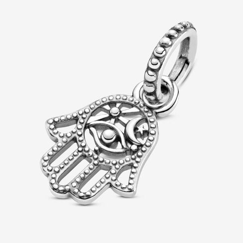 ZURWTCH Rose Gold Protective Hamsa Hand Dangle Charm Fit Women Bracelet Necklaces Fashion Gifts 925 Sterling Silver DIY Jewelry in Saudi Arabia