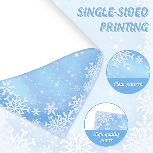 AnyDesign 60 Sheets Christmas Letterhead Paper Winter Blue White Snowflake Writing Letter Paper Notes for Greeting Printing Invitation, 8.5 x 11 Inch, Single-Sided in Saudi Arabia