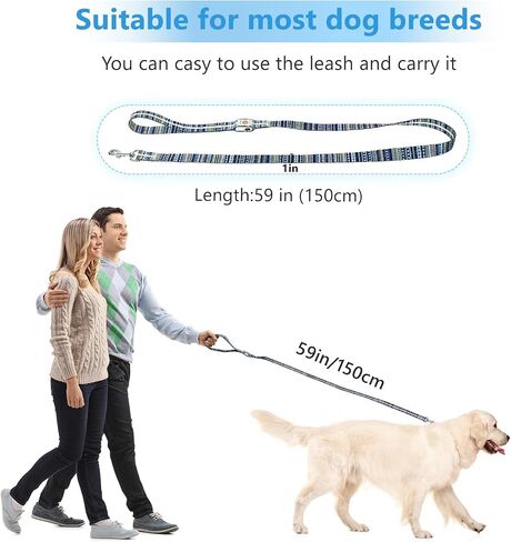 Light Up LED Dog Leash - قابلة لإعادة الشحن ، 5 أقدام ، 3 أوضاع إضاءة للكلاب الكبيرة المتوسطة المشي في الليل (L59in المقود) in Kuwait