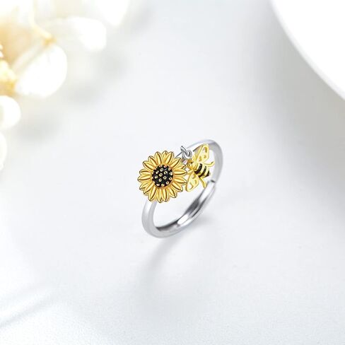 Butterfly Rings for Women 925 Sterling Silver Adjustable Open Butterfly Ring Cross Flower Ring Butterfly Jewelry Gifts for Teen Girls Butterfly Lover Birthday Graduation in Saudi Arabia