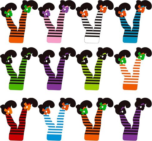 Halloween Cupcake Toppers 48PCS Witch Boot Paper Cupcake Decorations Witch Feet Shoes Legs Cupcake Picks Halloween Party Cake Decorations for Baby Shower Birthday Party Supplies in Saudi Arabia