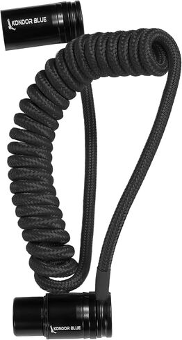 KONDOR BLUE 12-24" Coiled Braided Low Profile Right Angle XLR Cable for Cameras, Microphones, Studio Audio | Blue in Kuwait