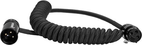 KONDOR BLUE 12-24" Coiled Braided Low Profile Right Angle XLR Cable for Cameras, Microphones, Studio Audio | Blue in Kuwait