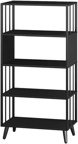 Bookcase Simple Iron Bookshelf Storage Rack Floor-to-Ceiling Multi-Layer Storage Storage Shelf Office Bookcase in Living Room and Bedroom Modern(80cm) in Saudi Arabia