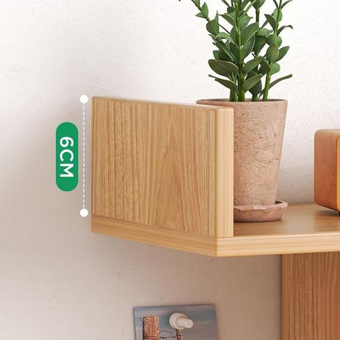 Bookcase 2-Tier Tree Bookshelf Desktop Shelf Wood Countertop Bookcase Storage Display Rack Office Supplies Desk Organizer Free Standing Storage Rack for Books, Magazines, Files Modern(L40*D18*H35cm) in Saudi Arabia