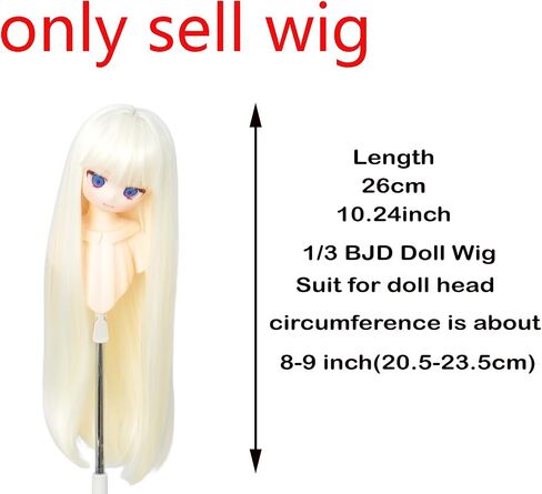 Just 1pc Wig fit for 8-9 inch Head Dolls Short Straight 1/3 BJD Wigs MSD DOD Pullip Dollfie Hair (Short Carrot Orange) in Kuwait