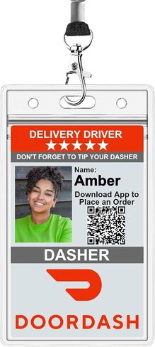11thHouseGraphics Custom ID Badge Compatible with Doordash | Includes Lanyard or Clip | Delivery Driver Identification Card – Design 001 in Saudi Arabia