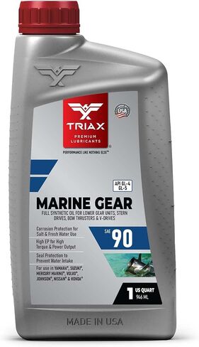 TRIAX Marine Gear Oil SAE 90 - Full Synthetic - Compatible with All Stern Drives, Bow Thrusters, and Lower Gear Units in All Boats and Jet Ski from All OEM's (1 Quart) in Kuwait