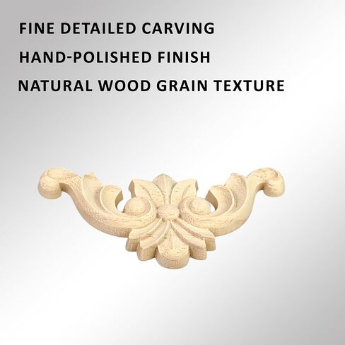 12Pcs Wood Carved Applique and Onlays 1.6 Inch Wooden Corner Decorative Appliques DIY Unpainted Carving Decals Mouldings Trim Decal for Home Decor Furniture Cabinet Wall Dressers Deoration in Saudi Arabia