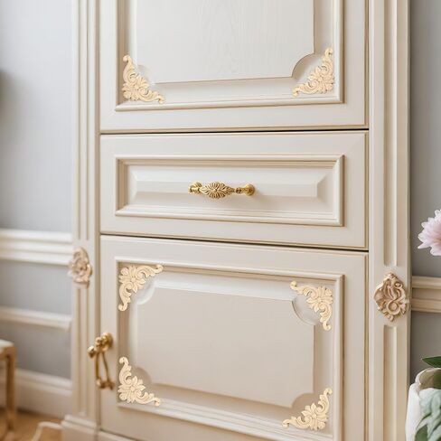 12Pcs Wood Carved Applique and Onlays 1.6 Inch Wooden Corner Decorative Appliques DIY Unpainted Carving Decals Mouldings Trim Decal for Home Decor Furniture Cabinet Wall Dressers Deoration in Saudi Arabia