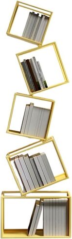 Bookcase Creative Corner Bookshelf Floor-Standing Storage Rack Living Room Modern Simple Iron Corner Bookcase Modern(Black) in Saudi Arabia