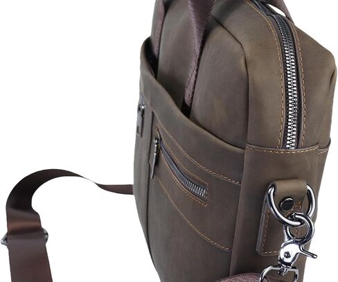14" Roomy/15.6" Compact Laptop Messenger Bag for Men, Vintage Faux Leather Briefcase - Crossbody Business Travel Satchel in Saudi Arabia