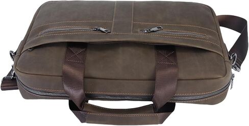 14" Roomy/15.6" Compact Laptop Messenger Bag for Men, Vintage Faux Leather Briefcase - Crossbody Business Travel Satchel in Saudi Arabia