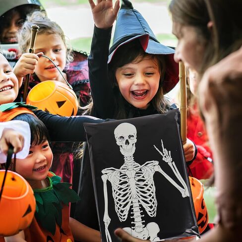 100Pcs Halloween Poly Mailers 10 x 13 Inch Smiling Skeleton Packaging Bags Self Seal Mailing Envelope Bags for Small Business Clothing Packing Moving in Saudi Arabia