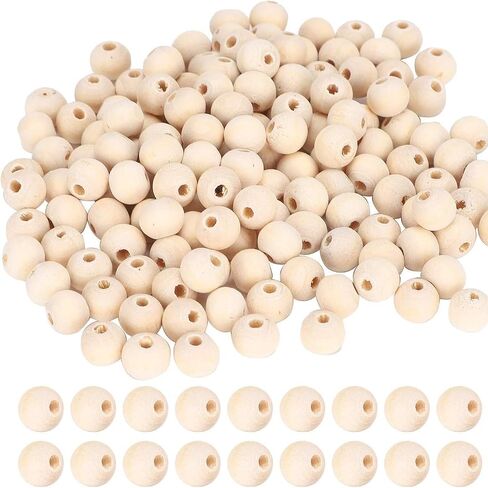 100pcs 1 بوصة حبات الخشب الطبيعية غير المكتملة من الخرز الخشبي الفضفاضة الخشبية للخرز لزخارف صنع الحرف والحرف اليدوية (25 ملم) in Kuwait