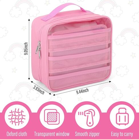 حمل حالة متوافقة مع Little Tikes Story Dream Machine Books ، و Kids Toys Case for Little Tikes Story Dream Machine Set ، حقيبة تخزين محمولة مع مقبض - وردي in Kuwait