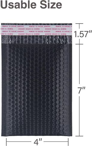 Poly Bubble Mailers 4x7", Self Seal Adhesive Flap 1.57", Black Padded Envelopes, 120 pcs per boxes in Saudi Arabia