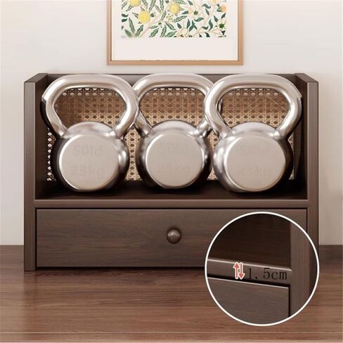 Bookcase Wooden Desktop File Organizer, with Single Drawer Storage Rack, Multi Purpose Stackable Organiser, for Home School Office Modern(L40xW20xH28.5 cm) in Saudi Arabia