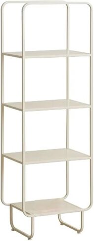Bookcase Iron Bookshelf Integrated Floor-to-Ceiling Storage Rack Small Bookcase Corner Stand Wall Narrow Cabinet Corner Shelf Modern(White) in Saudi Arabia