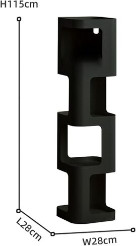 Bookcase Iron Wall Small Bookshelf Steel Bookcase Wall Corner Narrow Cabinet Corner Standing Cabinet Living Room Floor-Standing Storage Rack Modern(Black) in Saudi Arabia