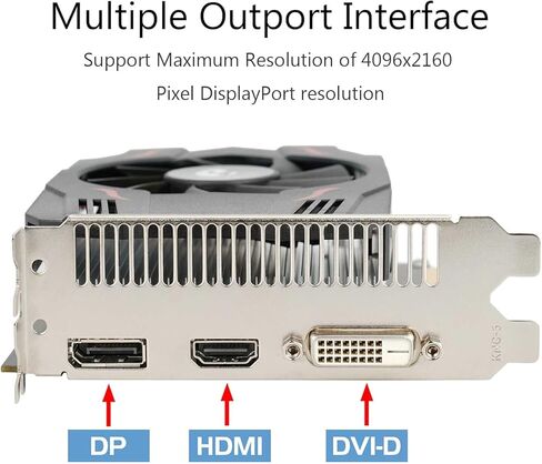 QTHREE Radeon RX 550 2GB Low Profile Graphics Card,DVI,HDMI,GDDR5 128-Bit Computer Video Card for PC Gaming GPU,PCI Express X8 3.0,DirectX 12 in Kuwait