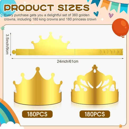 Nezyo 360 PCS Crowns Bulk King and Princess Crown Hats for Boys Girls Onvels Birthday Remplies Supplies Dust Shower in Saudi Arabia