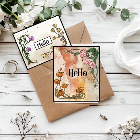 Globleland 4 Sheets الزهور زوايا ختم واضحة للاصطدامات كرمة Vine Plants Lace Silicone Stamps Rose Frame Stamprent Stamprent For Card in Saudi Arabia