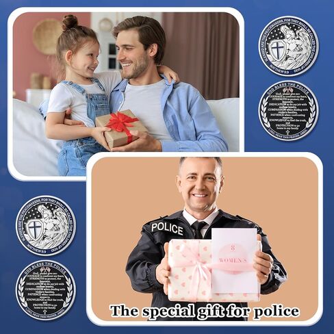 Quelay 40 PCS Challenge Challenge Coins Saint Michael Challenge ضباط الشرطة يباركون راعي عملة الصلاة القديس كوين هدية قابلة للتحصيل للرجال هدية قدامى المحاربين in Saudi Arabia