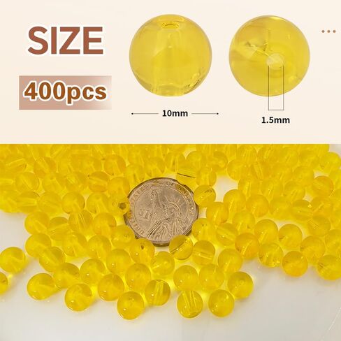 Pamir Tong 400pcs 8 ملم حبات زجاجية مستديرة للسوار حبات فضفاضة ناعمة جدًا لصنع القلادة-اليهود والحرفية DIY (اللون الأزرق الملكي) in Saudi Arabia