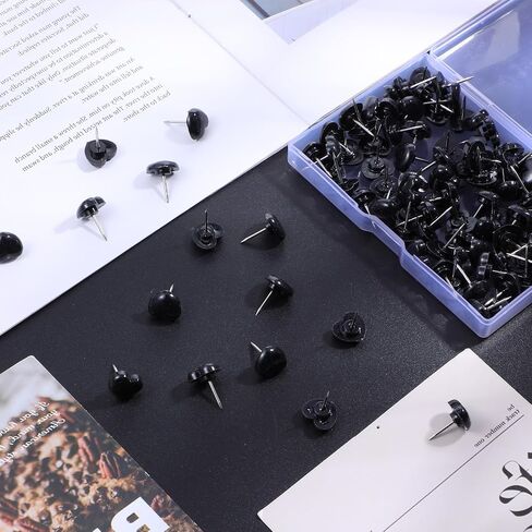 دبابيس الدفع اللطيفة ، 100 جهاز كمبيوتر صغير دبابيس دفع أسود صغير على شكل قلب لطيف للملصقات مكتب صور الخرائط المدرسية in Kuwait