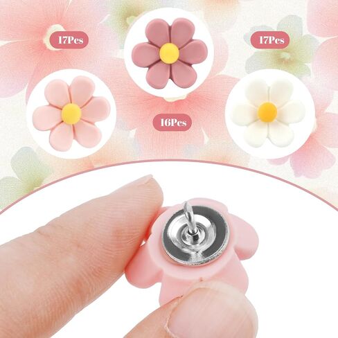 دبابيس الدفع اللطيفة ، 50pcs القوس الوردي اللطيف اللطيف مع مربع ، دبوس الدفع الزخرفي لصور لوحة الإعلانات الجدار الميزة والمكاتب الأخرى لوازم المدارس in Kuwait