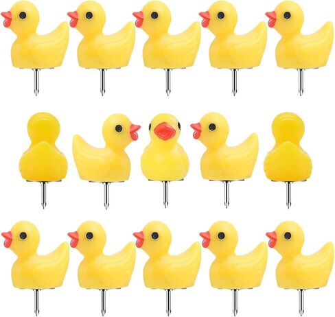 Cute Yellow Duck Push Pins Colorful Decorative Thumb Tacks for Bulletin Boards, Corkboards, and Office (15pcs Yellow Duck) in Saudi Arabia
