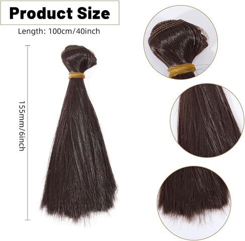 Globleland 8 PCS Doll STROAL WIGS 6 بوصة دمية طويلة امتداد فنون الشعر مستلزمات DIY دمى الشعر الحرف اليدوية الطويلة in Saudi Arabia